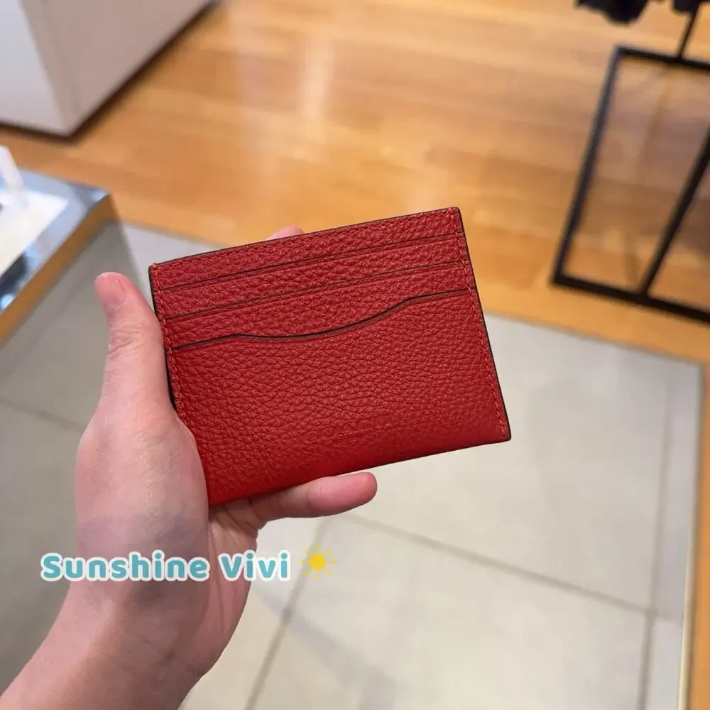 NWT Coach Slim ID Card Case CP209 Leather POPPY